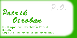 patrik otroban business card